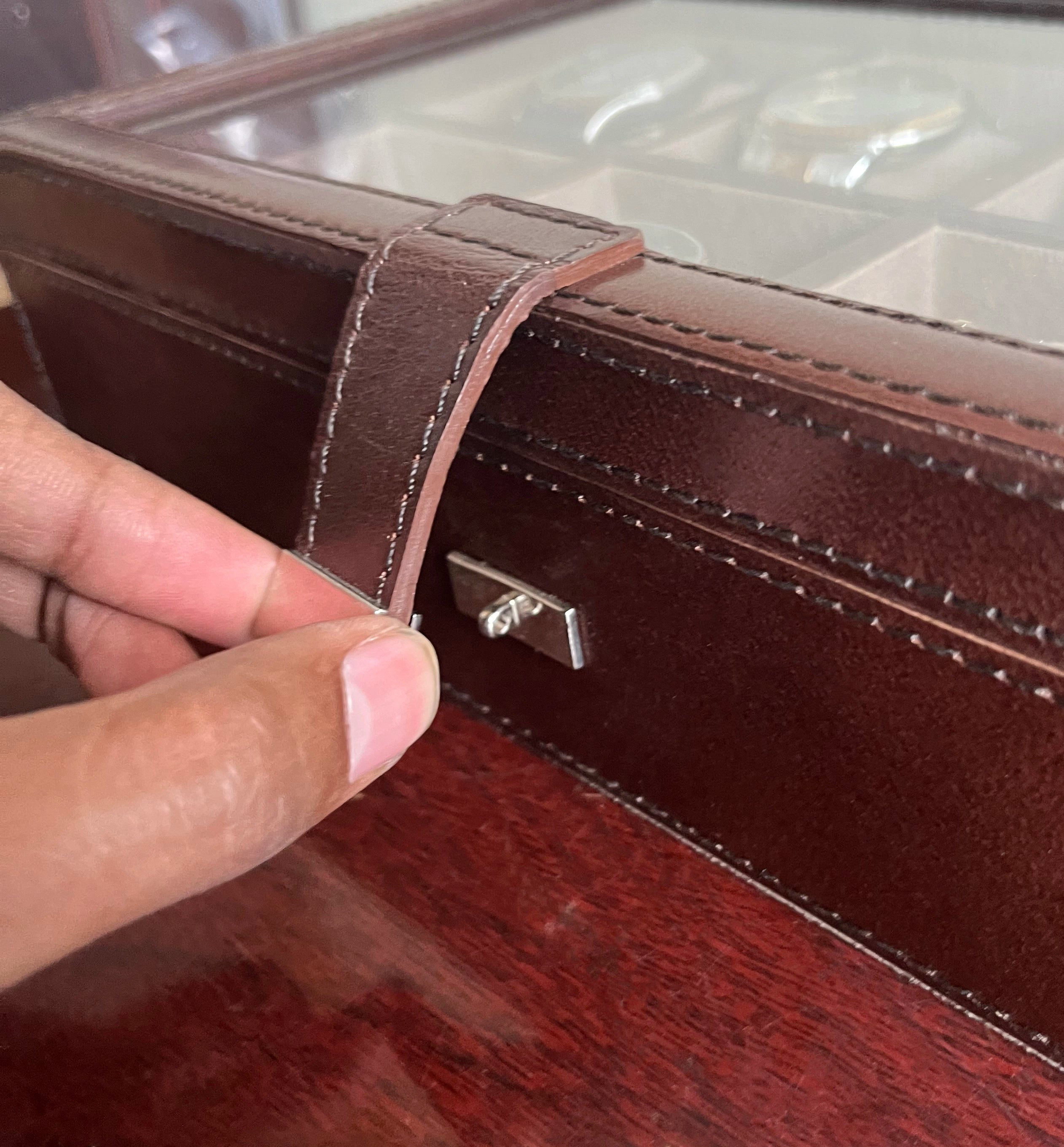 Premium 8-Slot Leather Watch Case - Dark Brown | Luxury Watch Storage & Display for Men & Women | Perfect for Travel, Home & Office Organization