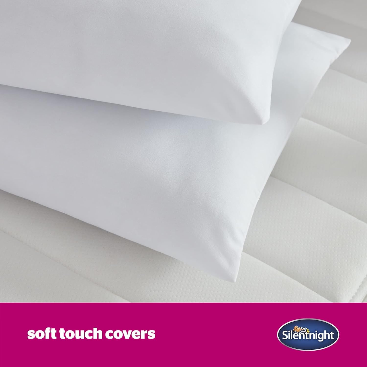 Silentnight Ultrabounce Pillows 2 Pack - Medium Support Hypoallergenic Bed Pillows for Stomach, Back & Side Sleepers - Machine Washable Soft Bouncy Pillows - Perfect for Home, Hotel & Travel Use (Pack of 2)