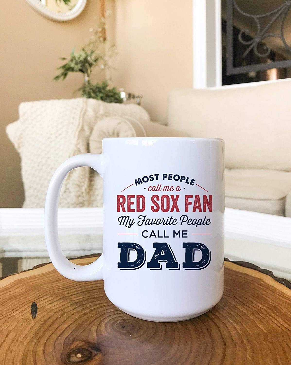 Boston Red Sox Coffee Mug - Best Gift for Dad, Baseball Fans & Sports Lovers - Durable Ceramic Travel Mug for Home, Office & Game Day