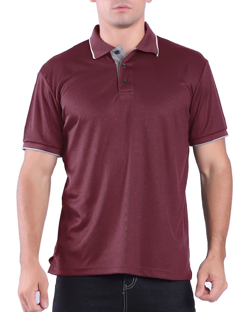 Facitisu Men's Performance Polo Shirts - Moisture Wicking Active Short Sleeve Golf & Workout Shirts for Sports, Gym & Casual Wear