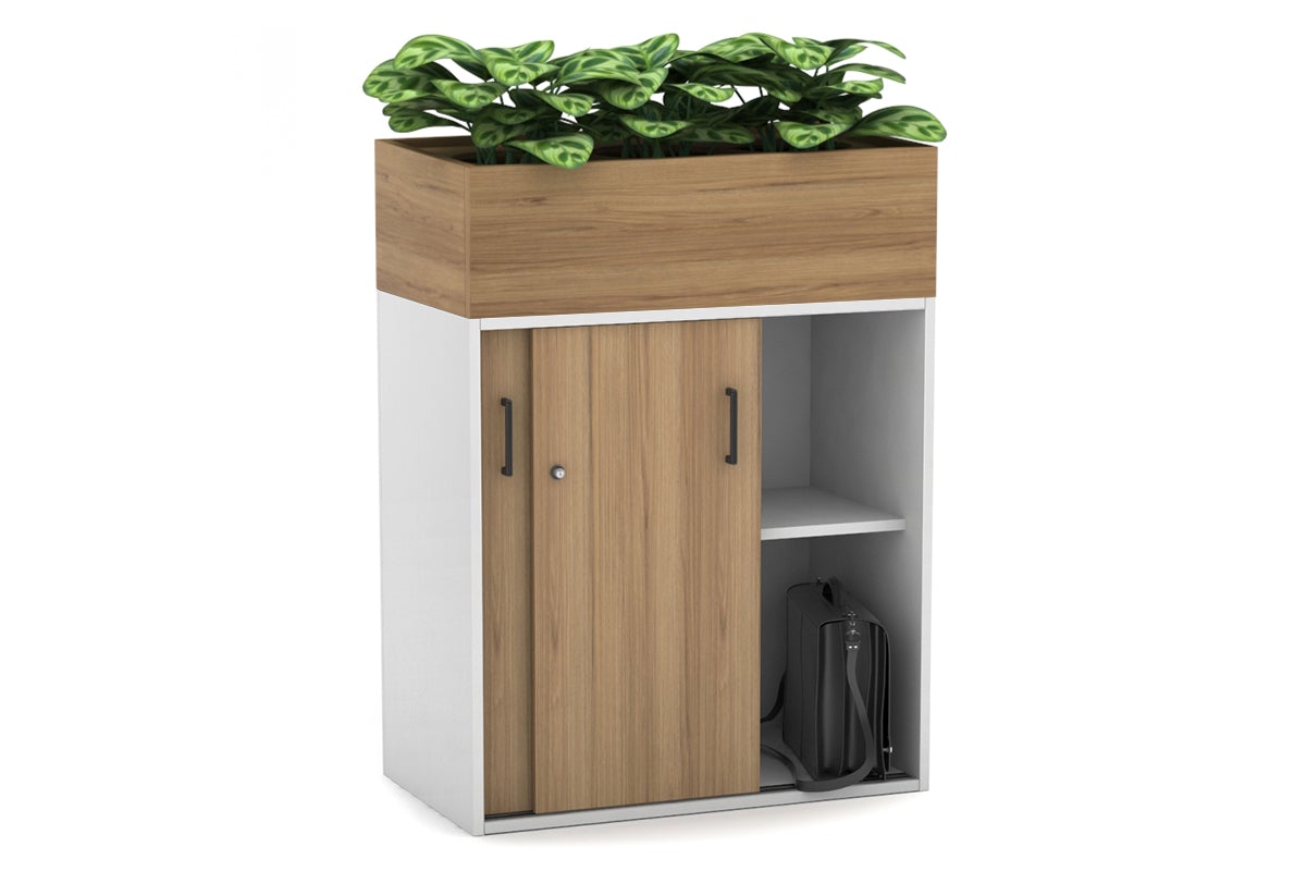 Uniform Medium Credenza with Planter Box - 800W x 1125H x 428D - Modern Storage Cabinet for Living Room, Bedroom or Office - Perfect for Home Organization and Indoor Plant Display