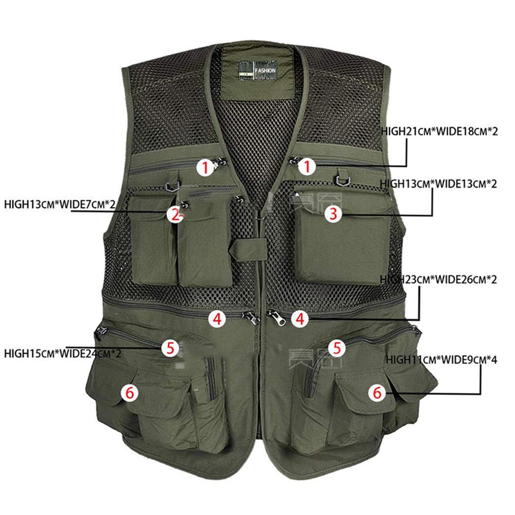 Breathable Mesh Camouflage Fishing Vest for Men - Lightweight Openwork Jacket for Outdoor Photography, Hunting & Hiking Adventures
