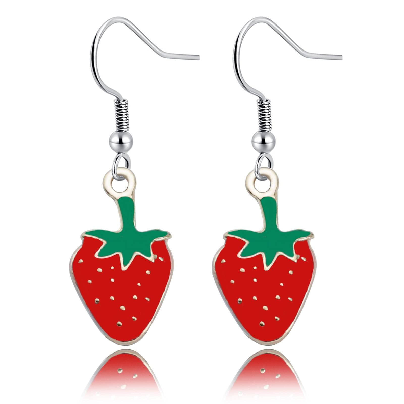 Stylish Tropical Fruit Crystal Earrings for Women - Pineapple, Cherry, Banana & Strawberry Designs | Perfect Summer Jewelry, Valentines Day Gift for Girls & Women | Great for Parties, Beach Outings & Casual Wear