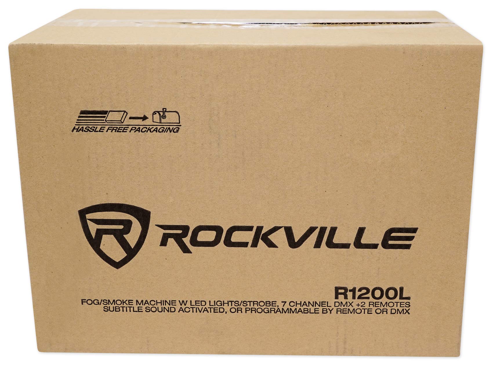 Rockville R1200L Professional Fog & Smoke Machine with LED Lights & Strobe, 7-Channel DMX Control & 2 Remotes - Perfect for Halloween Parties, Stage Shows, and Nightclub Events (Black)