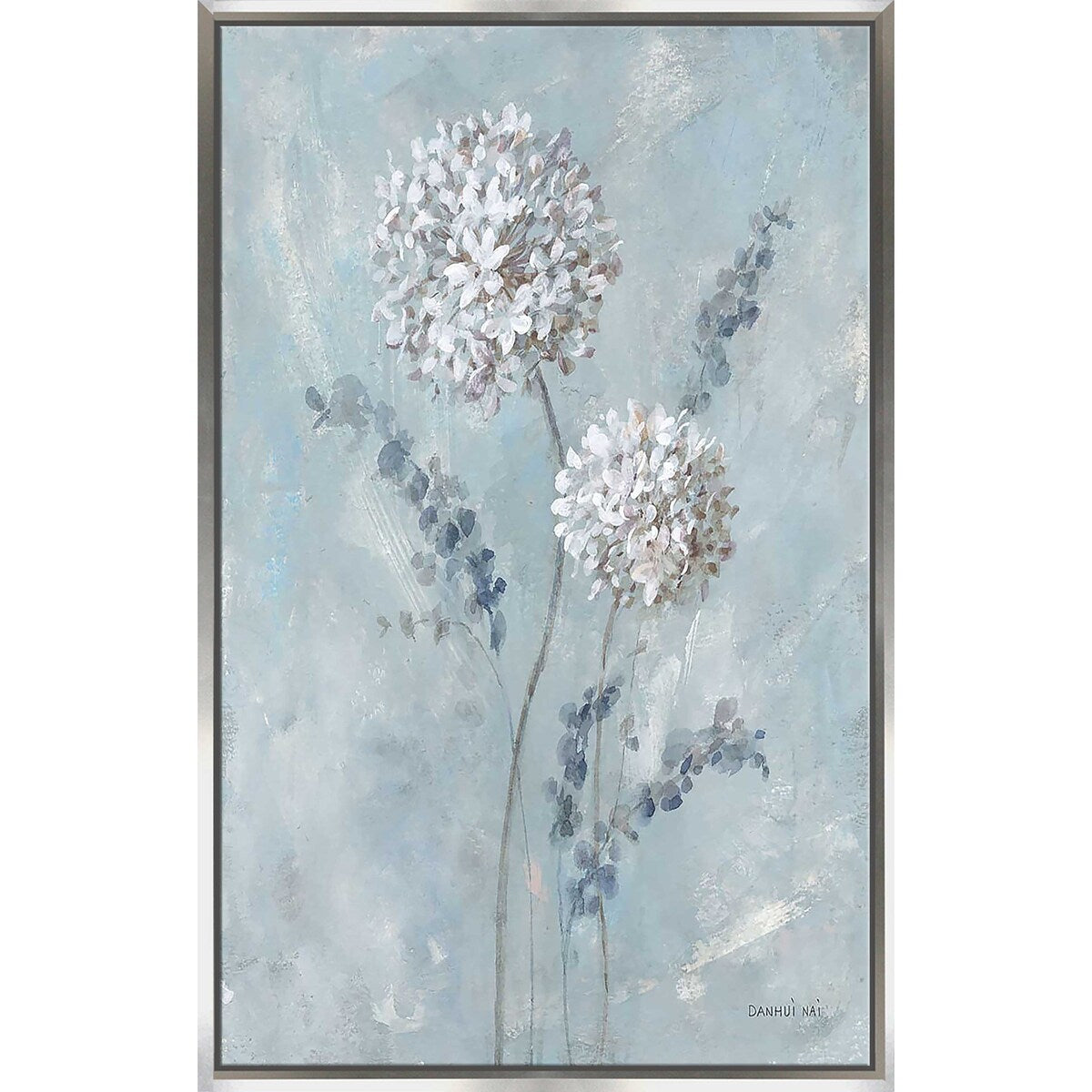 Airy Blooms II Floating Canvas Wall Art Print - Modern Home Decor for Living Room, Bedroom & Office