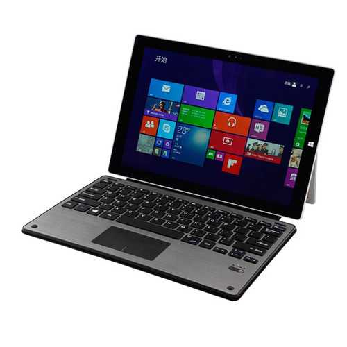 Premium Aluminum Bluetooth Keyboard with Leather Case for Microsoft Surface Pro 3/4 - Slim Wireless Keyboard for Office Work, Travel & Home Use