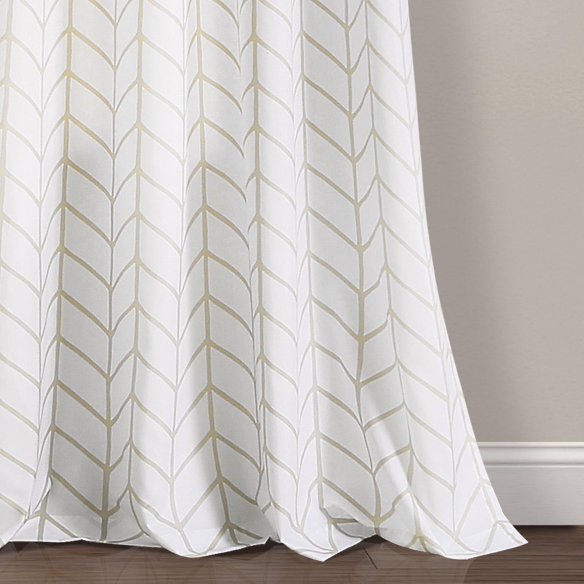 Calia Chevron Geo Window Curtain Panels Set - Stylish Chevron Pattern Blackout Curtains for Living Room & Bedroom - Elegant Home Decor for Privacy & Light Control