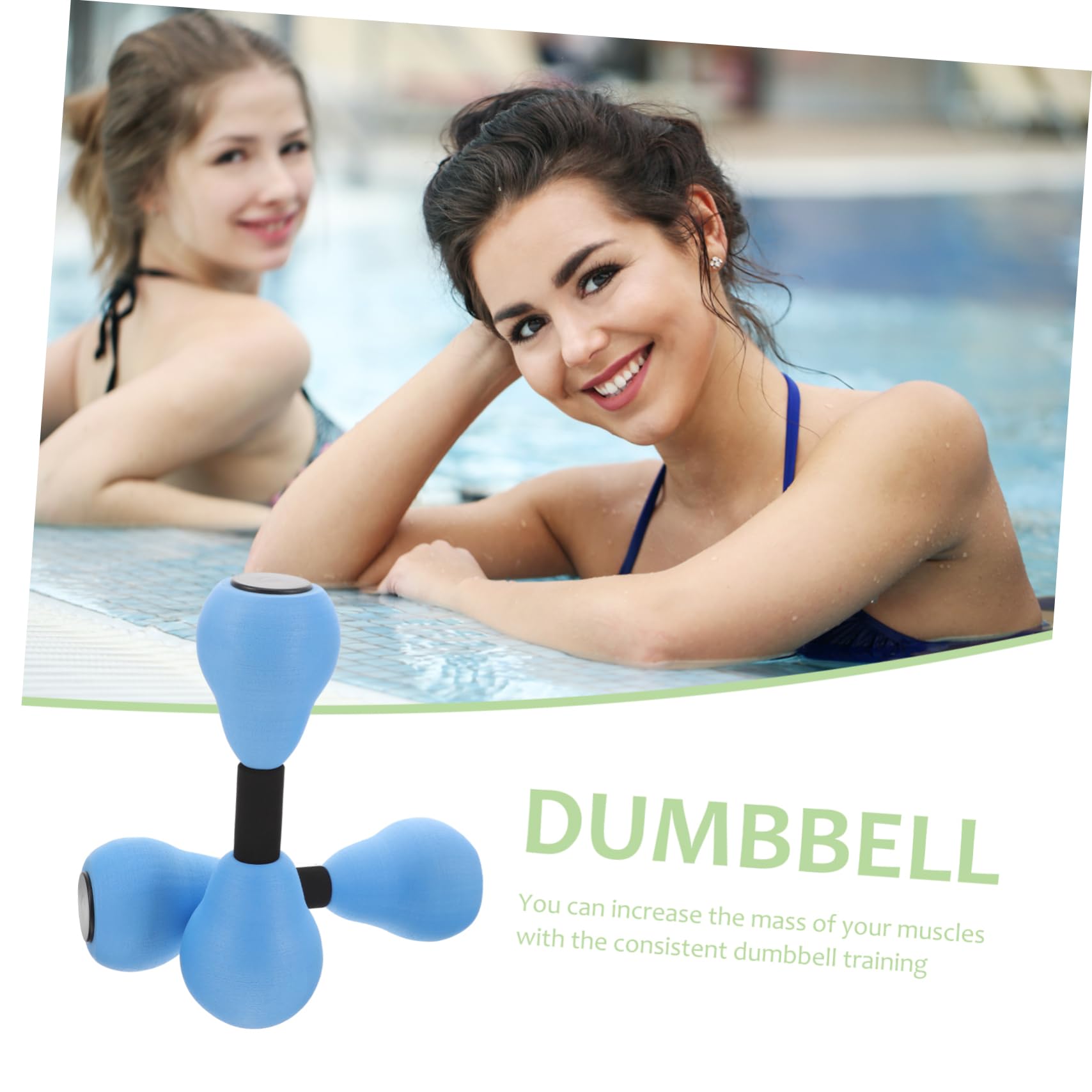 WOONEKY 1 Pair Kids Water Dumbbells - Floating Foam Swim Weights for Pool Fitness Training, Aqua Dumbbells for Water Exercise & Strength Training - Perfect for Swimming, Aqua Aerobics & Kids Water Play