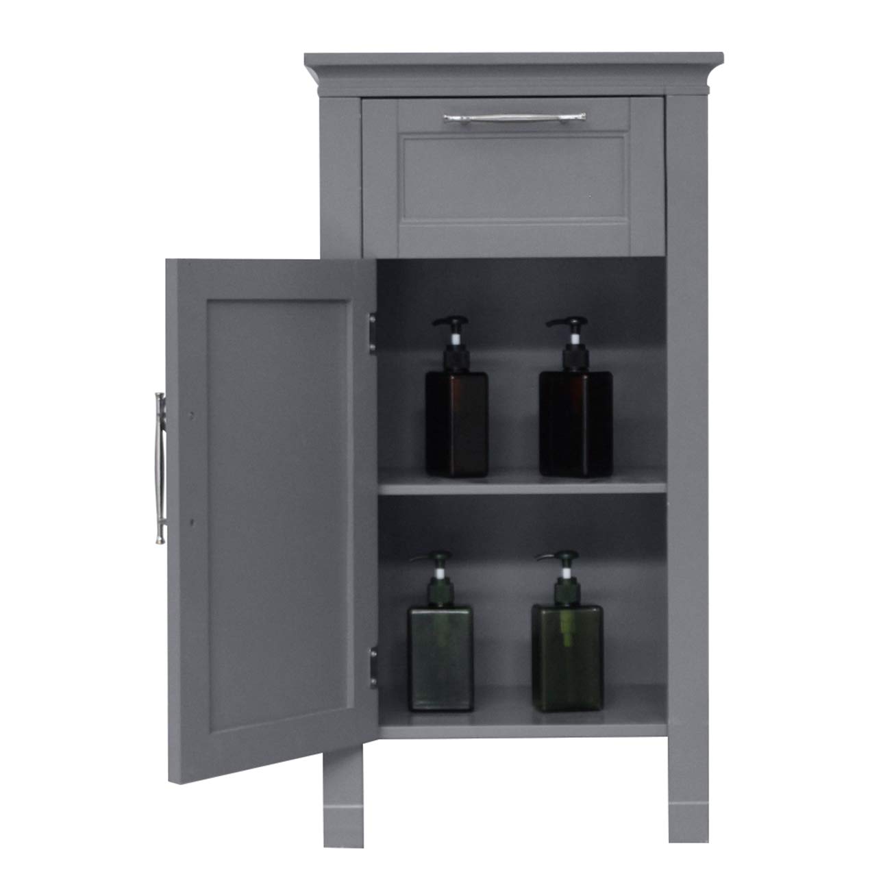 **MITPATY Gray Nightstand with Drawer and Cabinet - Modern Bedside Table for Bedroom Storage - Perfect for Small Spaces, Apartments & Guest Rooms**