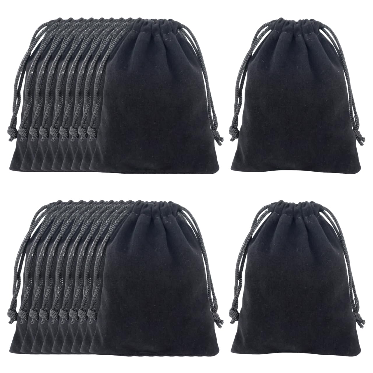Honbay 3x4 Inches Small Velvet Drawstring Pouches - 10 Pack Black Velvet Jewelry Bags for Bracelets, Earrings, Watches & Keychains | Perfect for Gift Wrapping, Travel Storage & Organizing Small Items