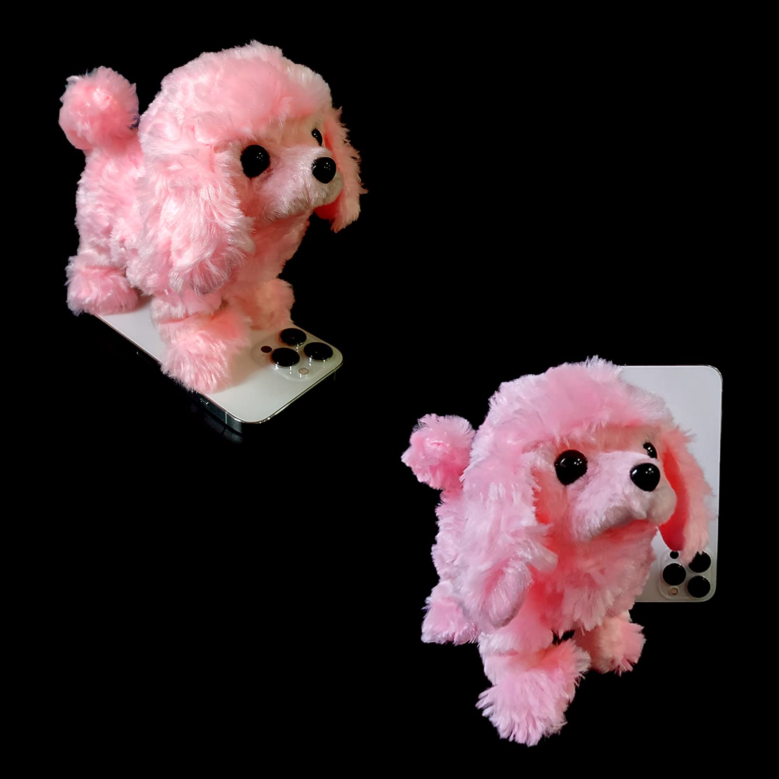 Realistic Walking & Barking Toy Dog - Electronic Puppy Pet with Battery for Kids (Pink Poodle) | Interactive Playmate for Girls, Birthday Gifts & Emotional Support Companion