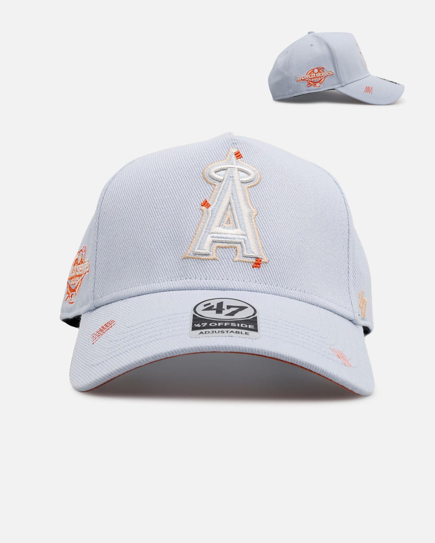 47 Brand Los Angeles Angels 'Overstitch' 47 Offside Snapback Hat - Light Blue Adjustable Baseball Cap for Men & Women - Perfect for Sports Fans, Casual Wear & Game Day Outfits