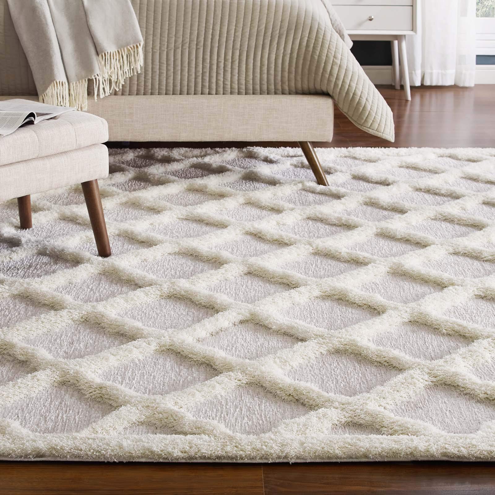 Modern Contemporary Urban Living Area Rug - Soft Fabric Floor Carpet for Lounge & Living Room - Multi-Tone Gray Home Decor (Perfect for Apartments, Dorms & Cozy Spaces)