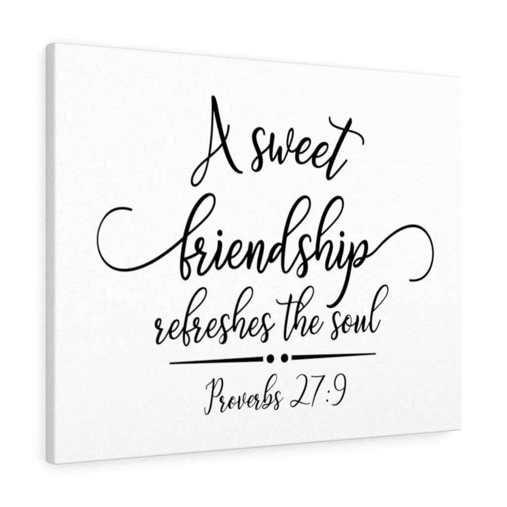 Christian Wall Art with Bible Verse Proverbs 27:9 - Inspirational Scripture Print for Home Decor, Ready to Hang - Perfect for Living Room, Bedroom & Gift for Friends