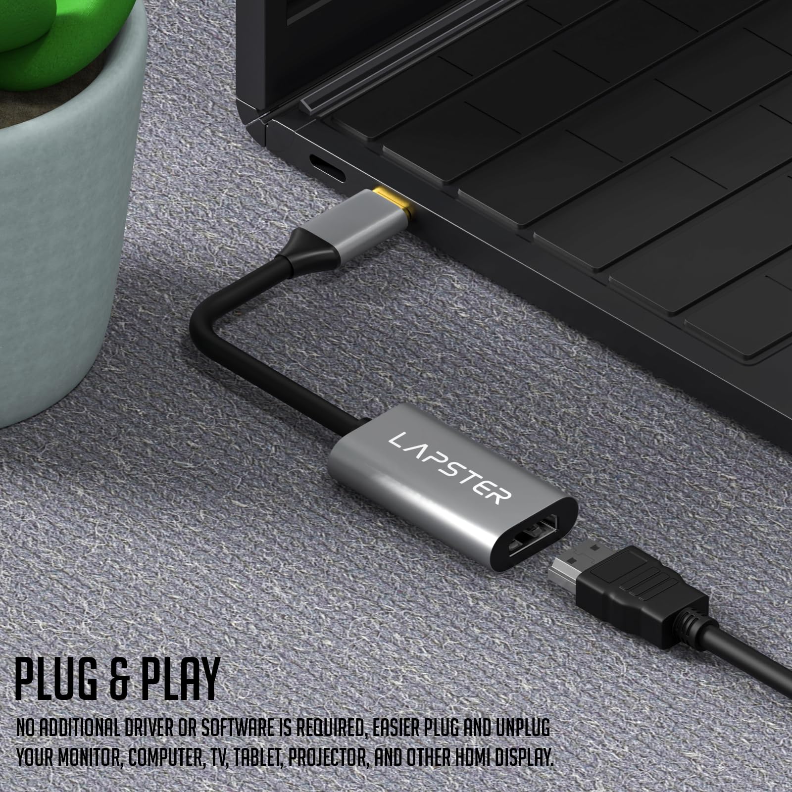 4K HDMI Adapter for USB-C - MacBook Pro & Smartphones - Home & Office Use