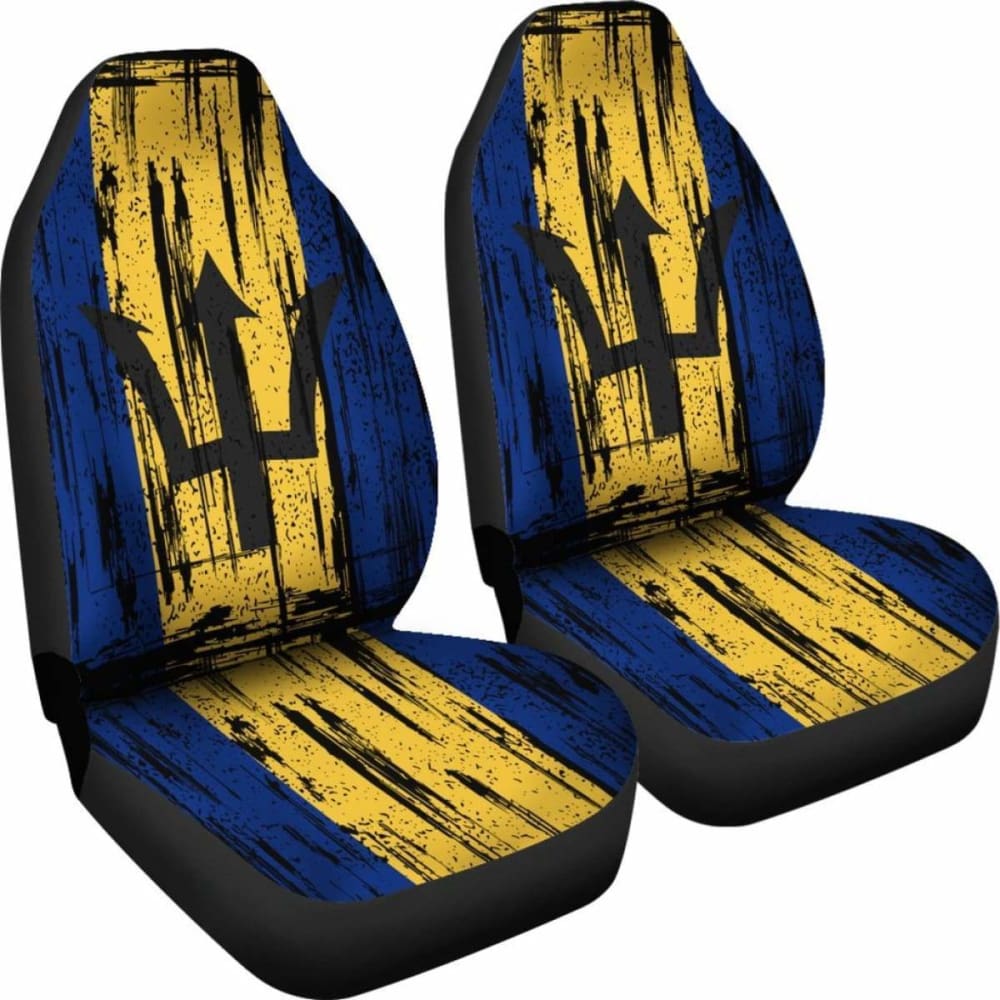 Barbados Grunge Flag Car Seat Cover - Durable & Stylish Universal Fit for Cars, Trucks & SUVs - Perfect for Road Trips, Travel & Everyday Commute