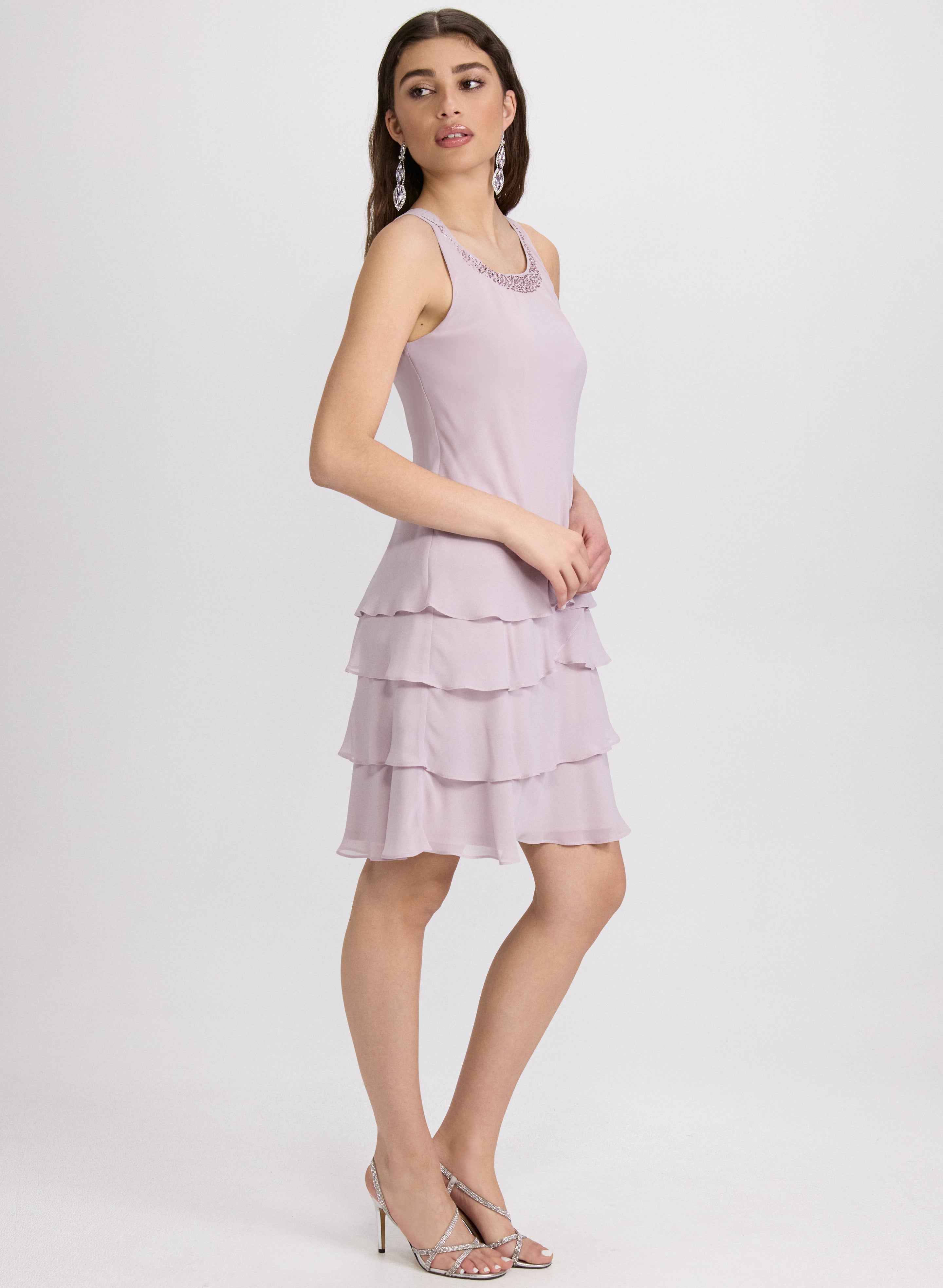 Embellished Jacket & Tiered Dress Set for Women | Elegant 2-Piece Outfit | Perfect for Weddings, Parties & Special Occasions