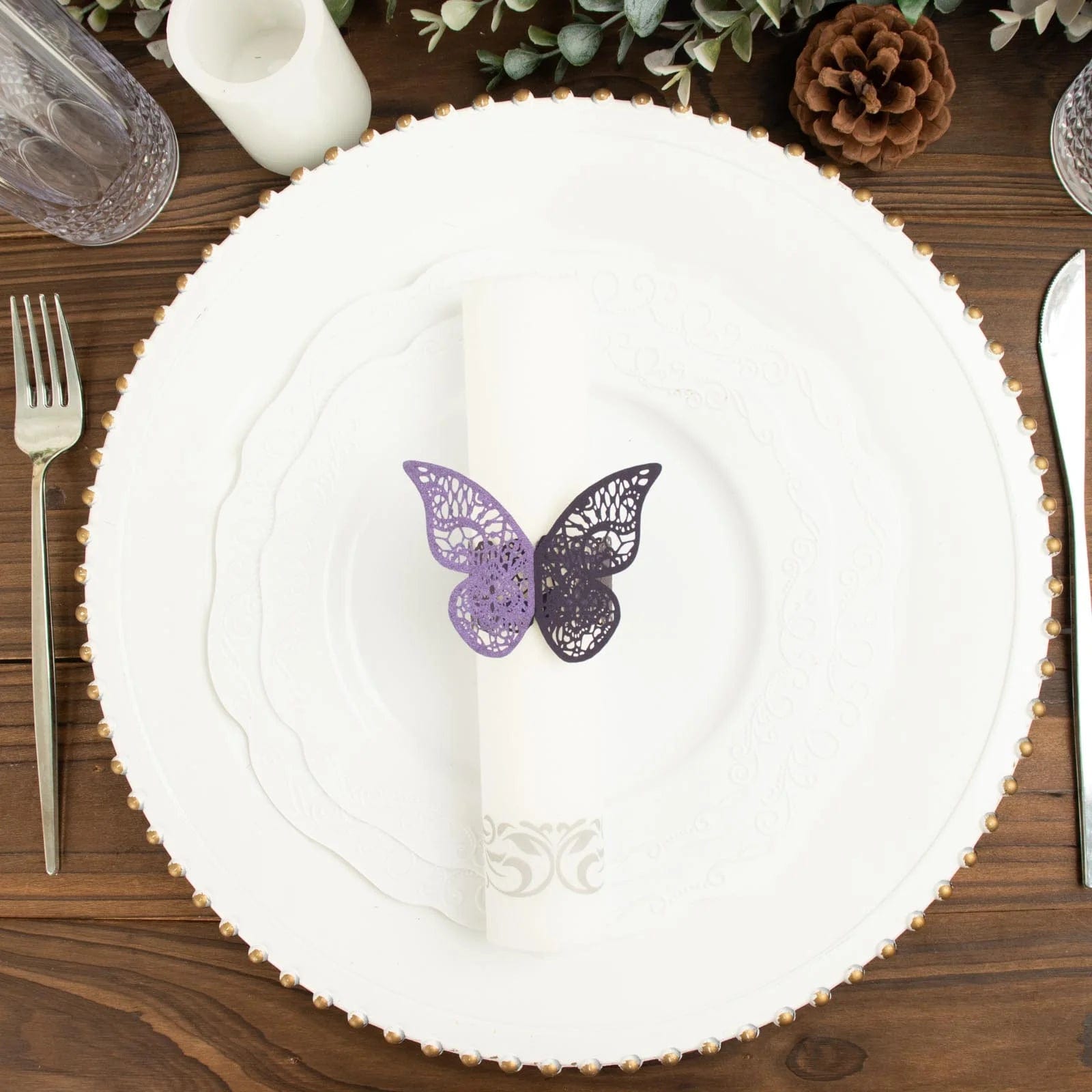12 Pack Laser Cut 3D Butterfly Napkin Rings for Wedding, Party & Table Decor - Elegant DIY Paper Craft for Dinnerware & Home Decoration