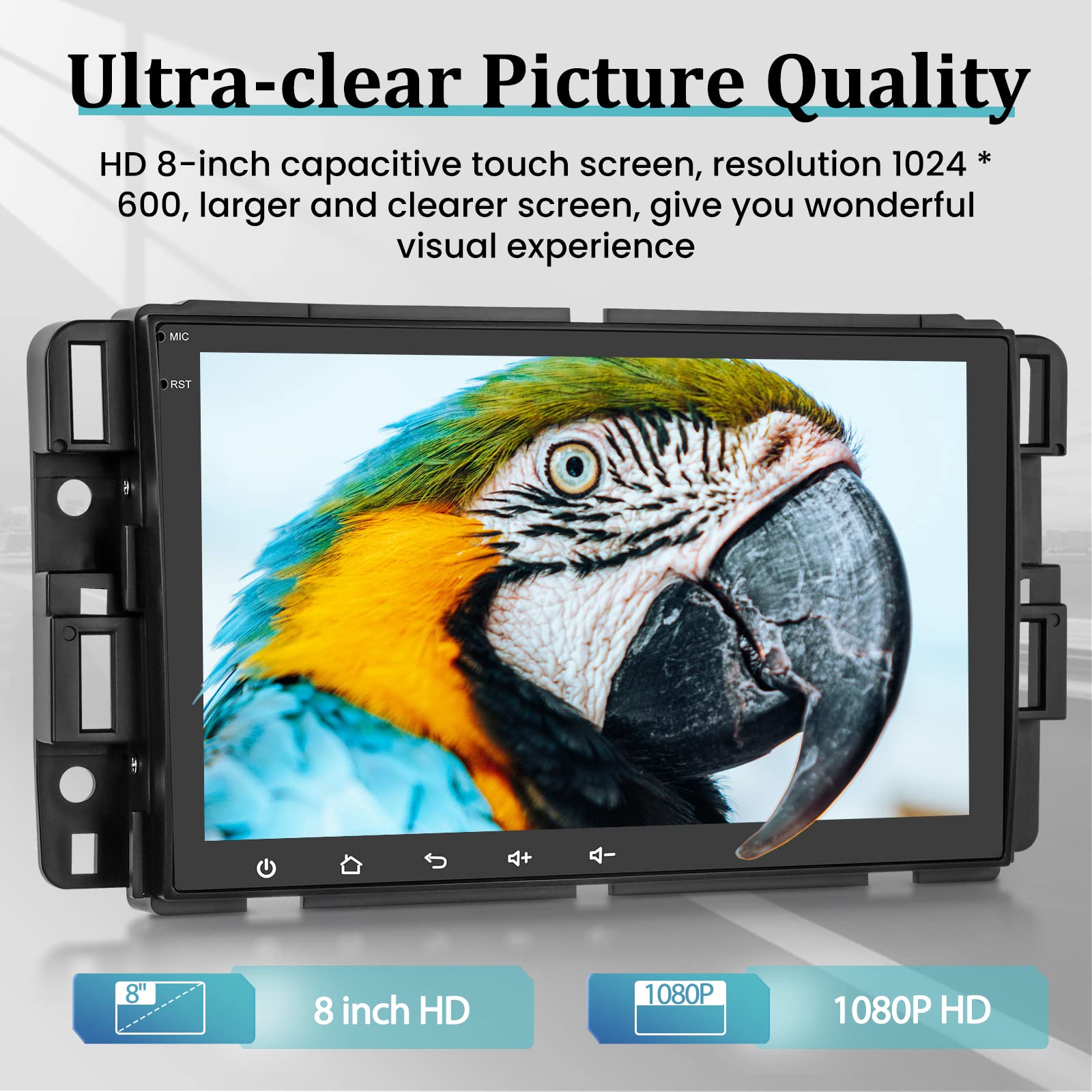 Chevy Silverado 2+64GB Android Car Stereo with Wireless Apple CarPlay & Android Auto - 2.5D Touchscreen GPS WiFi HiFi Radio for GMC Chevrolet Buick Hummer + AHD Backup Camera & Mic | In-Car Entertainment & Navigation System
