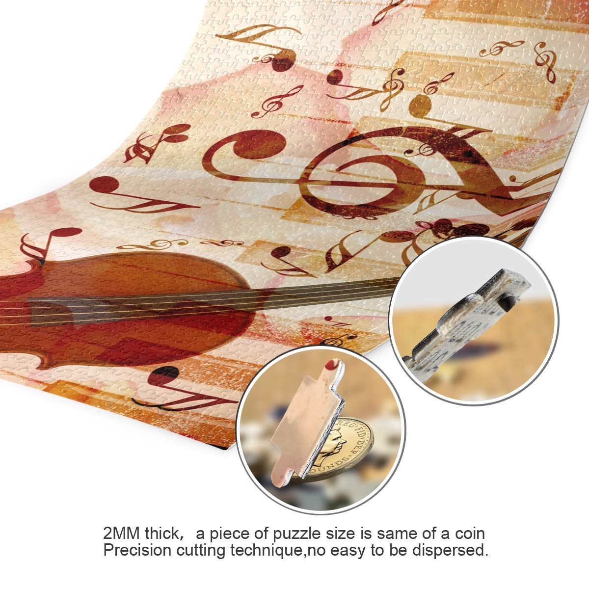 ALAZA 500-Piece Jigsaw Puzzle for Adults - Music Theme with Piano Keys & Violin - Buffalo Games - Perfect for Relaxation, Stress Relief & Home Decor