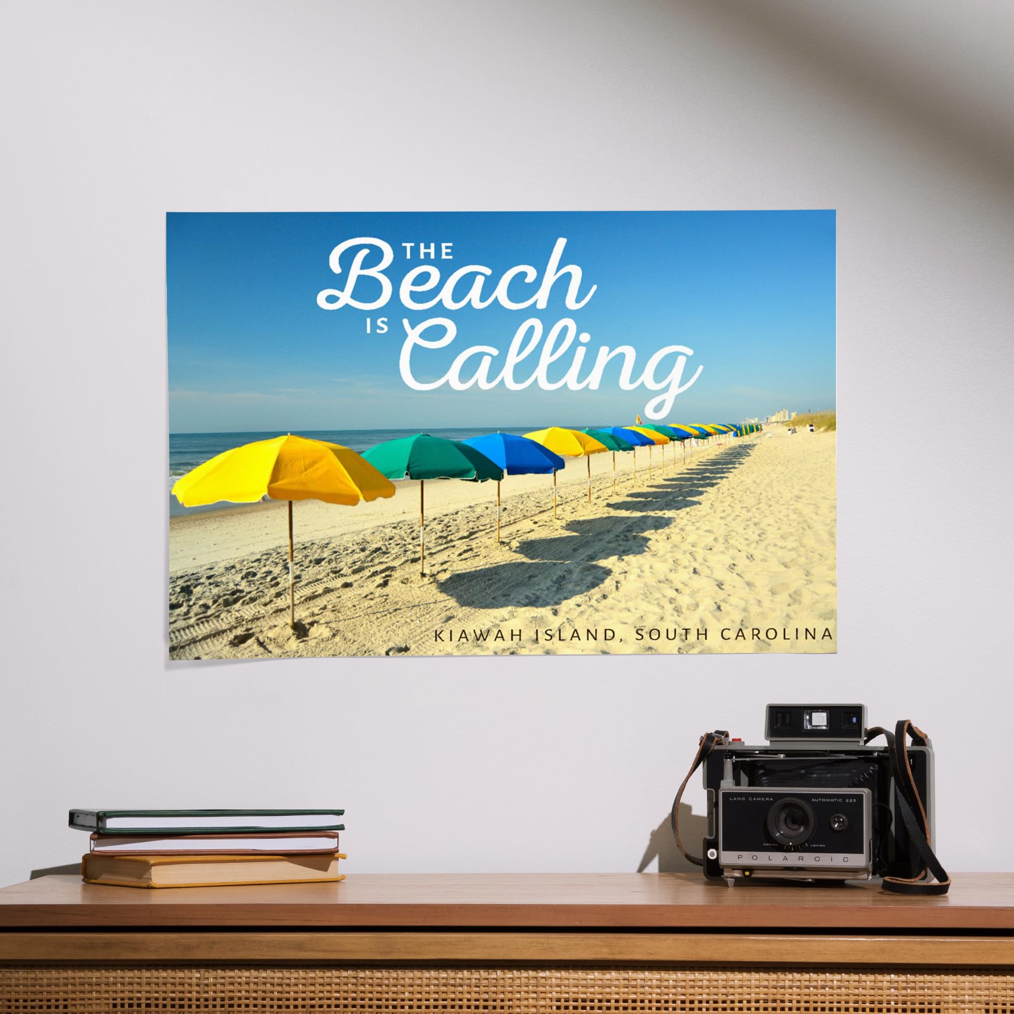 Lantern Press 16x24 Inch Giclee Print - Kiawah Island South Carolina Coastal Beach Art - The Beach Is Calling - Perfect for Living Room, Bedroom & Coastal Home Decor