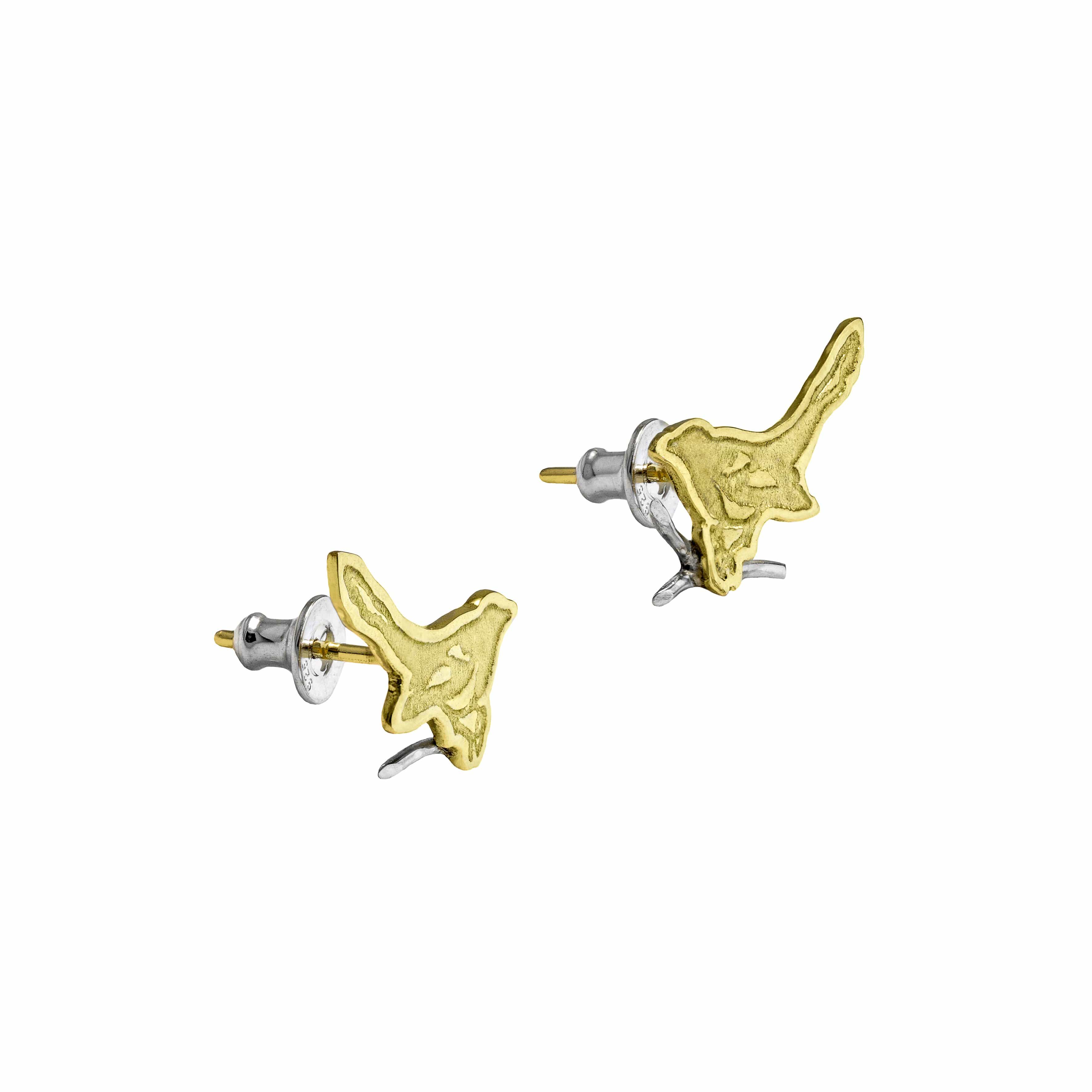 Fairtrade 18ct Yellow Gold Magpie Stud Earrings - Elegant & Ethical Jewelry for Everyday Wear, Gifts & Special Occasions