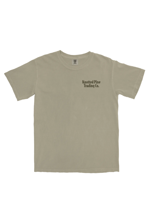 Knotted Pine Trading Co. Bass Classic Tee - Soft Sandstone Cotton T-Shirt for Men | Casual Wear, Outdoor Activities & Music Events