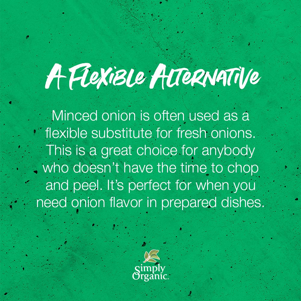 Organic Minced White Onion | Certified USDA Organic | 2.21 oz (Pack of 4) | Allium Cepa | Perfect for Soups, Stews & Seasoning Blends