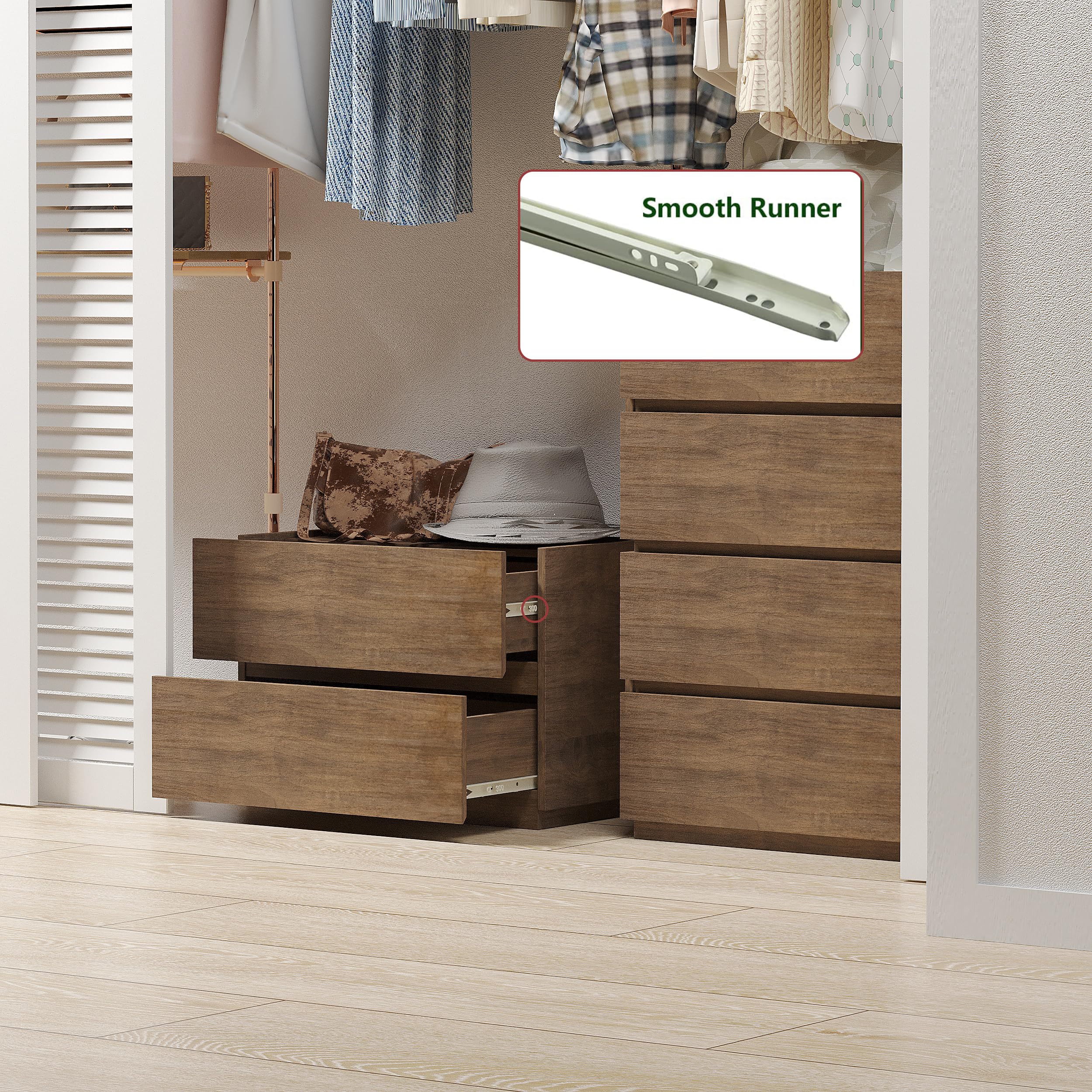 Wooden Stackable 2-Drawer Dresser Organizer - 23.6