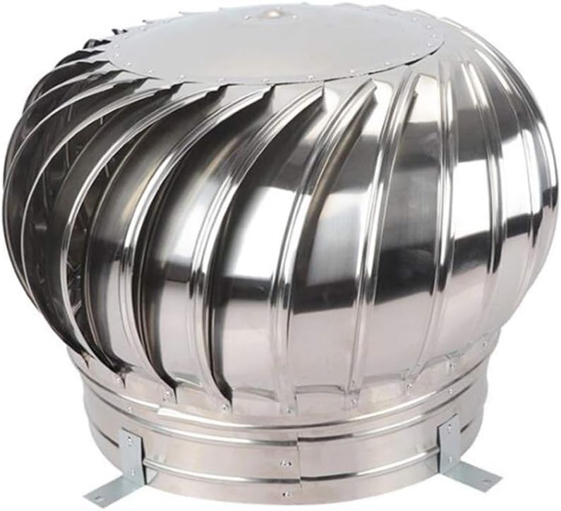 Stainless Steel Rotary Chimney Cowl Cap - 300mm/11.8Inch Anti-Downdraught Vent Spinner for Chimneys & Exhaust Vents - Perfect for Home Roof Ventilation & Weather Protection