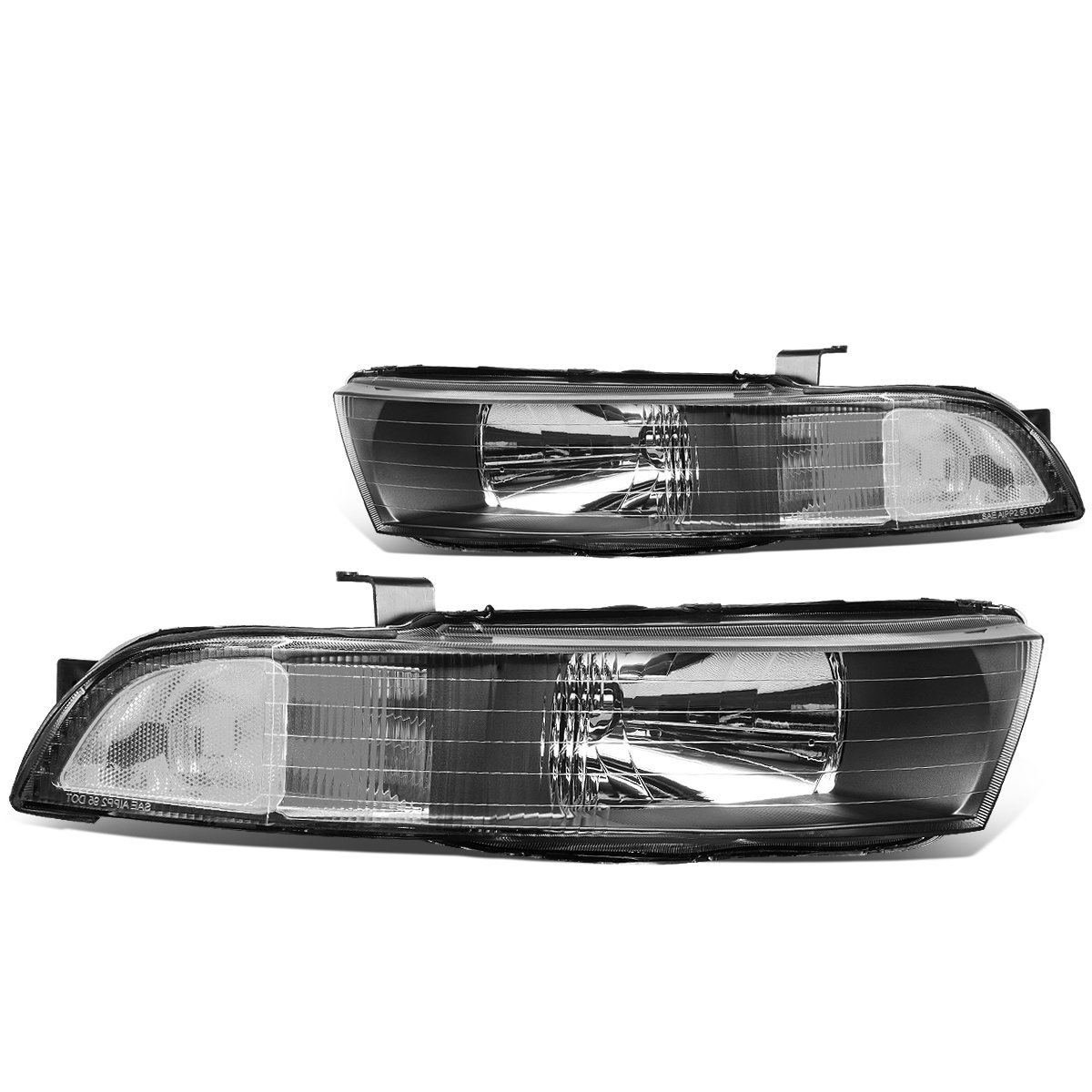 DNA Motoring HL-OH-068-BK-CL1 Black Housing Headlight Assembly Replacement for 1999-2003 Mitsubishi Galant - Upgrade Your Nighttime Driving Safety & Style