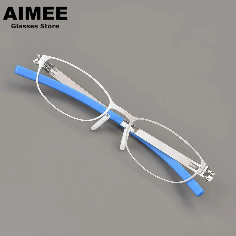 Aimee Women's Full Rim Oval Stainless Steel Eyeglasses Frame 61003 | Lightweight & Durable | Perfect for Reading, Work, and Everyday Fashion