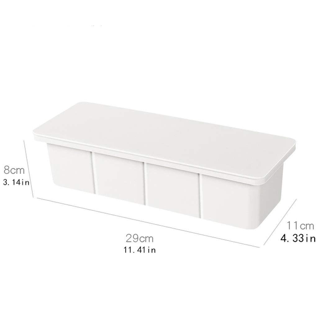 Small Plastic Rectangle Desktop Trash Can - Double Layer Wastebasket with Compartment for Office, Kitchen Countertop & Home Use | Space-Saving Tiny Garbage Bin for Paper, Food & Recycling