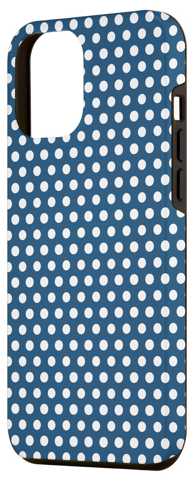iPhone 12 Pro Max Case - White with Navy Blue Polka Dots | Premium Protective Phone Cover | Perfect Gift for iPhone Users | Ideal for Everyday Use, Travel & Special Occasions