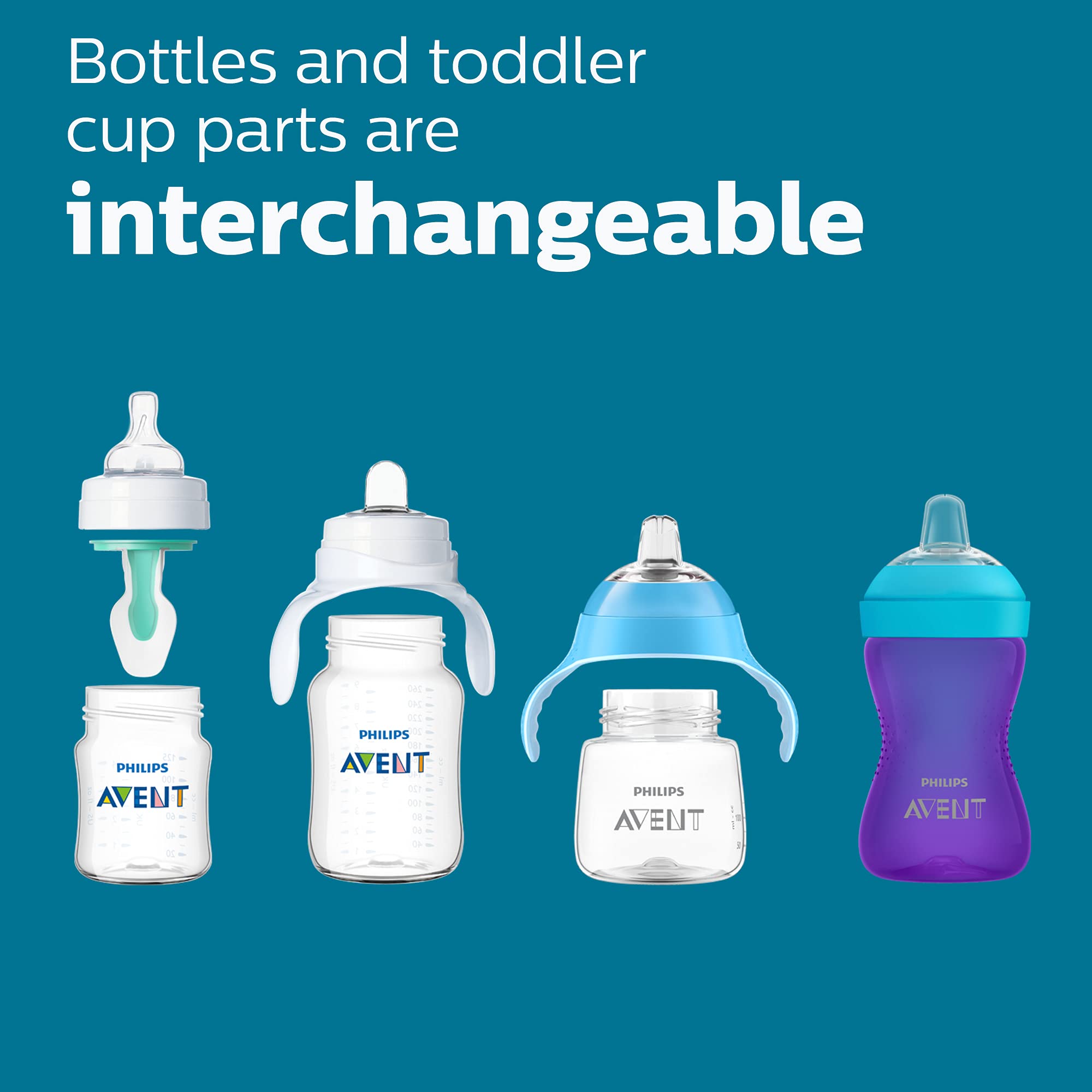 Philips AVENT Anti-Colic Baby Bottle with AirFree Vent - 9oz BPA-Free Newborn Feeding Set (SCD308/01, White) | Perfect for Breastfeeding & Reducing Gas Discomfort