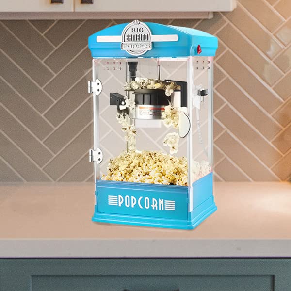 **Great Northern Popcorn Big Bambino 4 Oz Kettle Popcorn Machine with 12 All-In-One Popcorn Kernel Packets, Scoop & Bags – Blue – Perfect for Movie Nights, Parties & Home Theater Snacks**