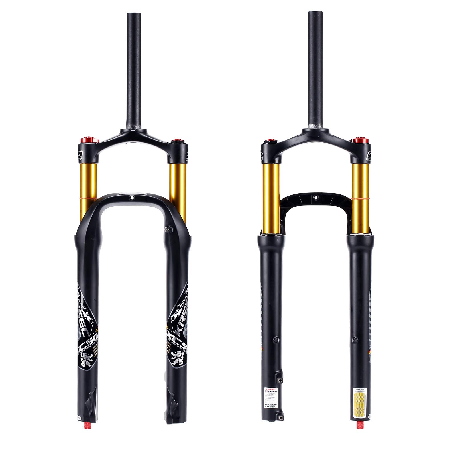 BUCKLOS 26 Inch MTB Air Fork - 120mm Travel Snow Fat Bike Fork with Rebound Adjustment | Fits 4.0