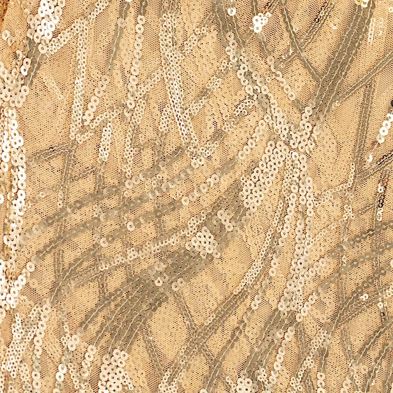 20 x 20 Inch Wavy Embroidered Sequin Tulle Net Fabric Napkins - Elegant Party Decor for Weddings, Baby Showers & Table Settings