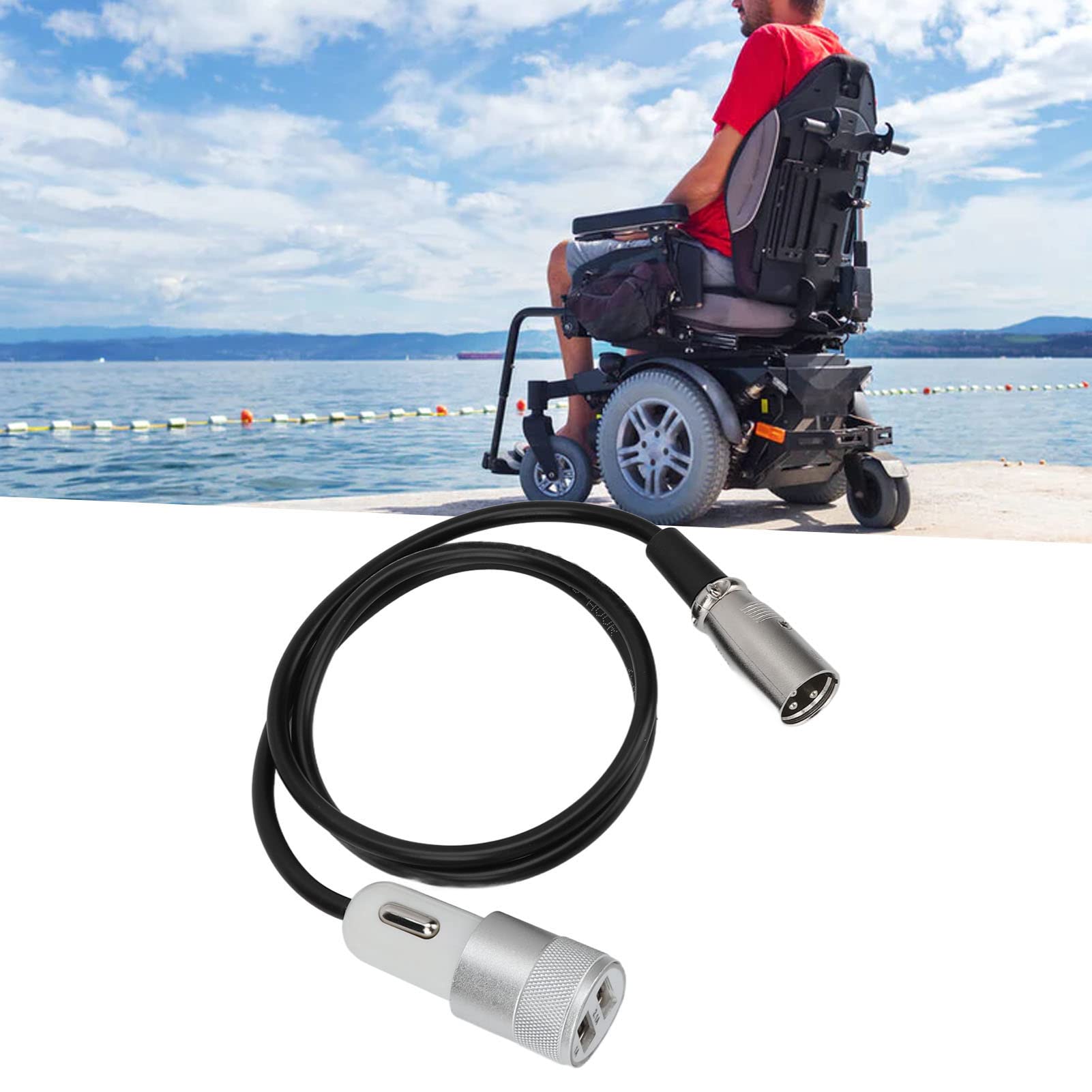 Universal Electric Wheelchair Charger - Fast USB Mobility Scooter Power Supply | Portable Charging Solution for Home & Outdoor Use