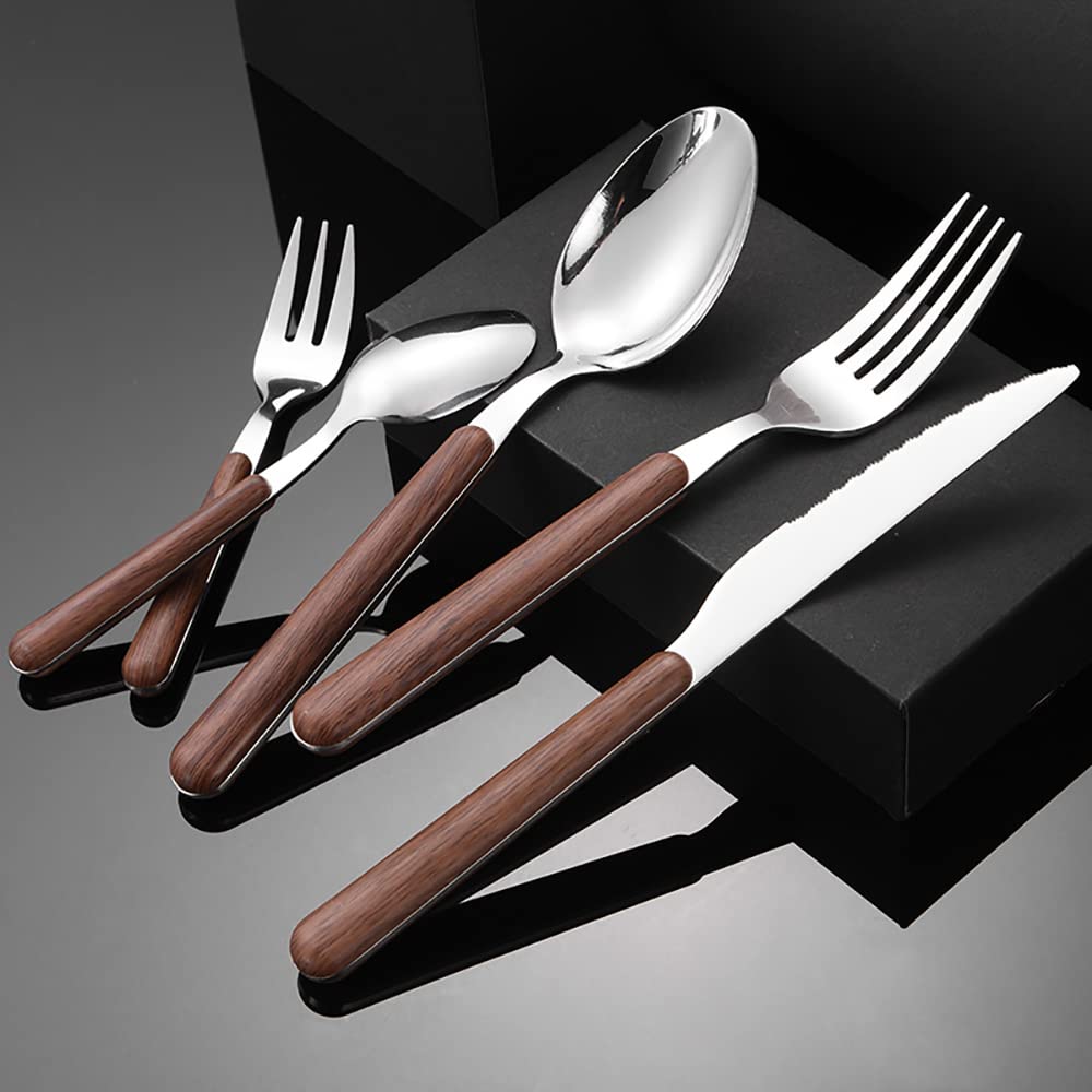 24-Piece Gold Silverware Set for 6 - Stainless Steel Flatware Set with Mirror Polish (Forks, Knives, Spoons) - Elegant Dinnerware for Family Gatherings, Weddings & Daily Dining - Perfect for Holiday Meals & Formal Dinner Parties