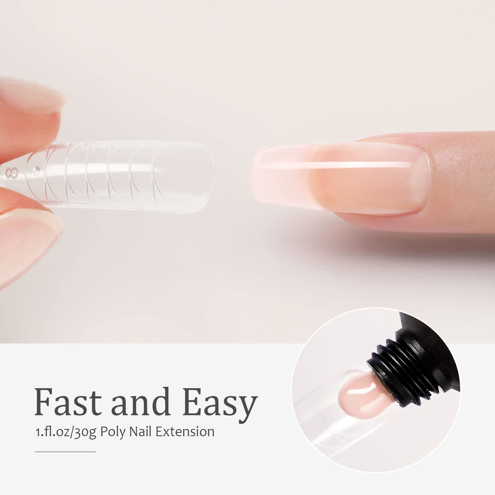 TAYE Poly Extension Gel for Natural Nude Nails - Quick Building Nail Strengthener & Nail Art Design Gel - Salon Quality DIY Nail Extension Kit for Beginners - Perfect for Home Manicures & Professional Nail Art