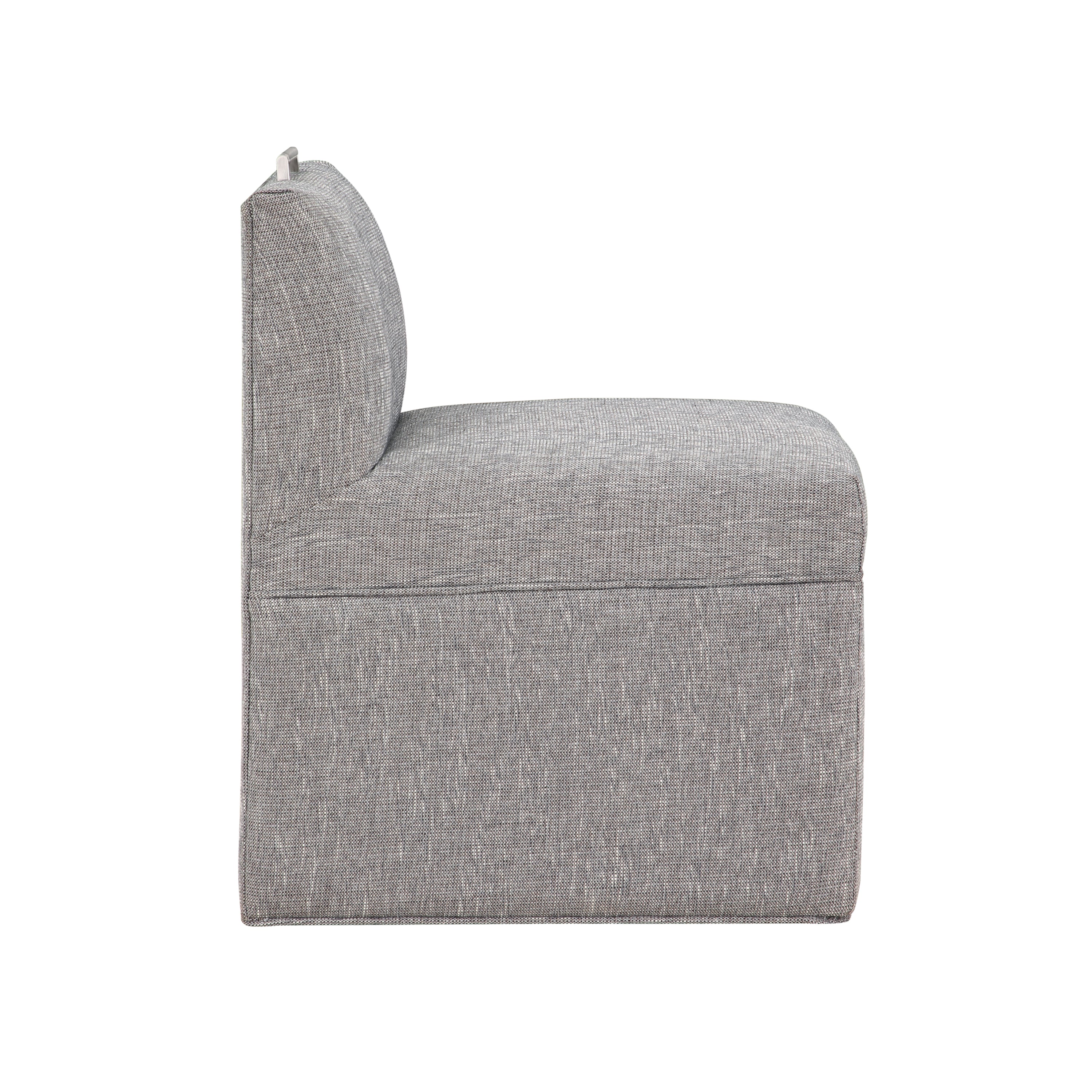 Della Modern Upholstered Castered Office Chair in Ashen Grey - Ergonomic Rolling Desk Chair for Home Office, Conference Room & Study