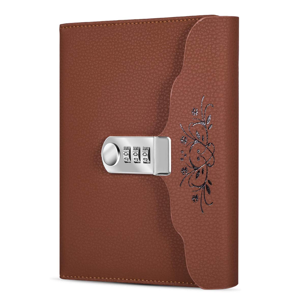 ARRLSDB Lock Diary - Leather Journal with Lock, Writing Notebook & Planner Organizer, Password Protected Personal Diary for Women & Men (Brown) - Perfect for Travel, School, Office & Secret Notes