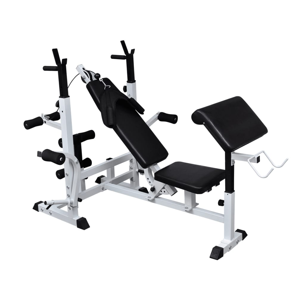 vidaXL Adjustable Weight Bench for Home Gym - Heavy Duty Strength Training Equipment for Full Body Workouts - Perfect for Squats, Bench Press, and Dumbbell Exercises