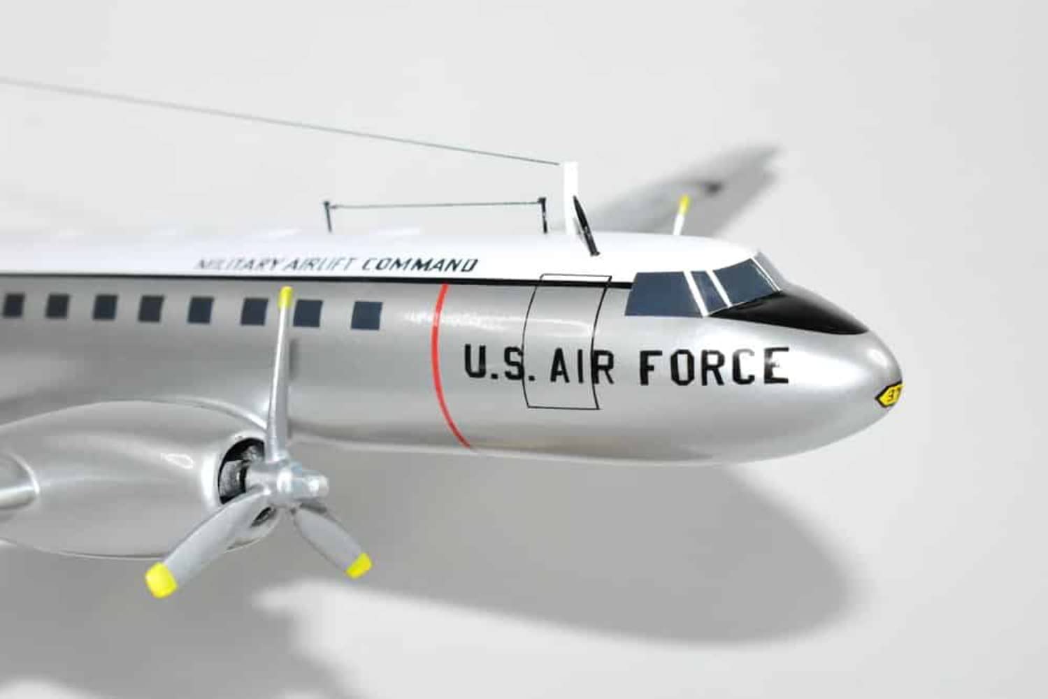 1:48 Scale Military Airlift Command C-131 Aircraft Model - Collectible Die-Cast Airplane for Aviation Enthusiasts | Perfect for Display, Gifts, and Historical Collections