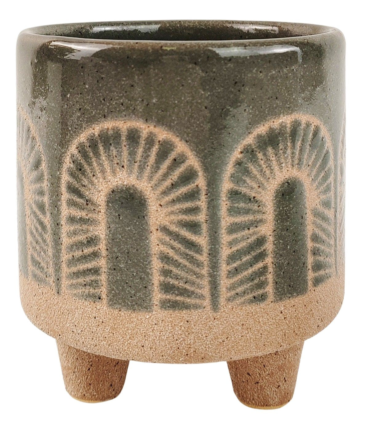 Blue & Sand Avi Planter with Legs - Modern Indoor/Outdoor Flower Pot for Home, Office, and Garden Decor