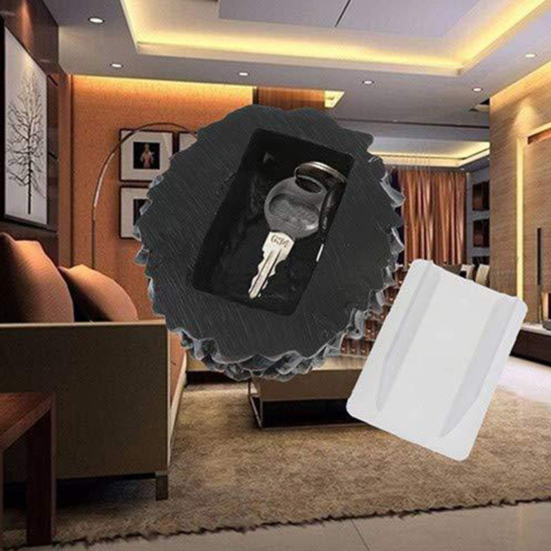 Wailicop Hide a Key Fake Rock Lock Box - Outdoor Hidden Safe Key Holder for House, Garden & Yard - Discreet Pine Design for Secure Spare Key Storage