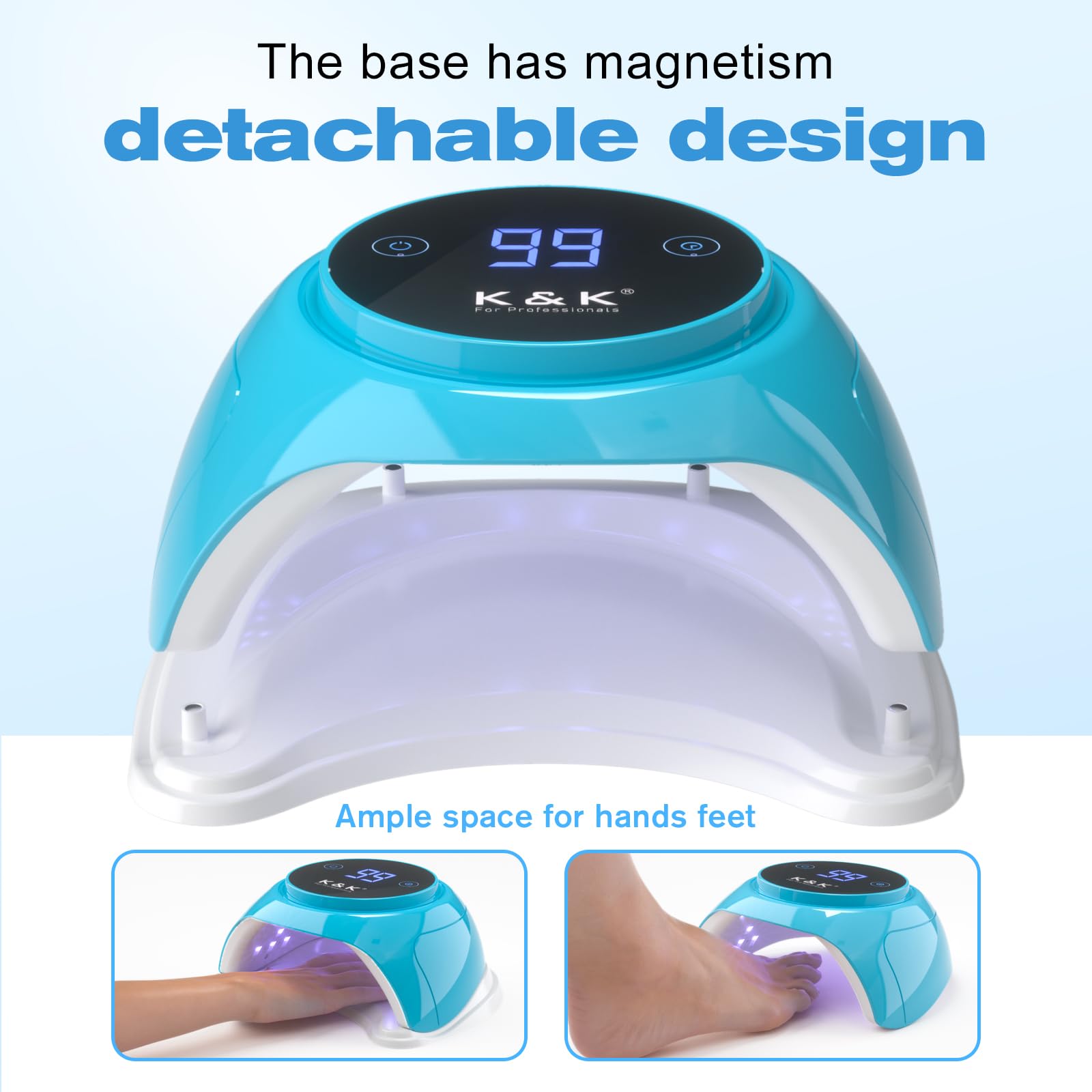 Professional K&K UV LED Nail Lamp with 24 Beads & 4 Timer Settings - Fast Drying UV Light for Gel Polish - Perfect for Home Salon & Nail Art DIY Manicures