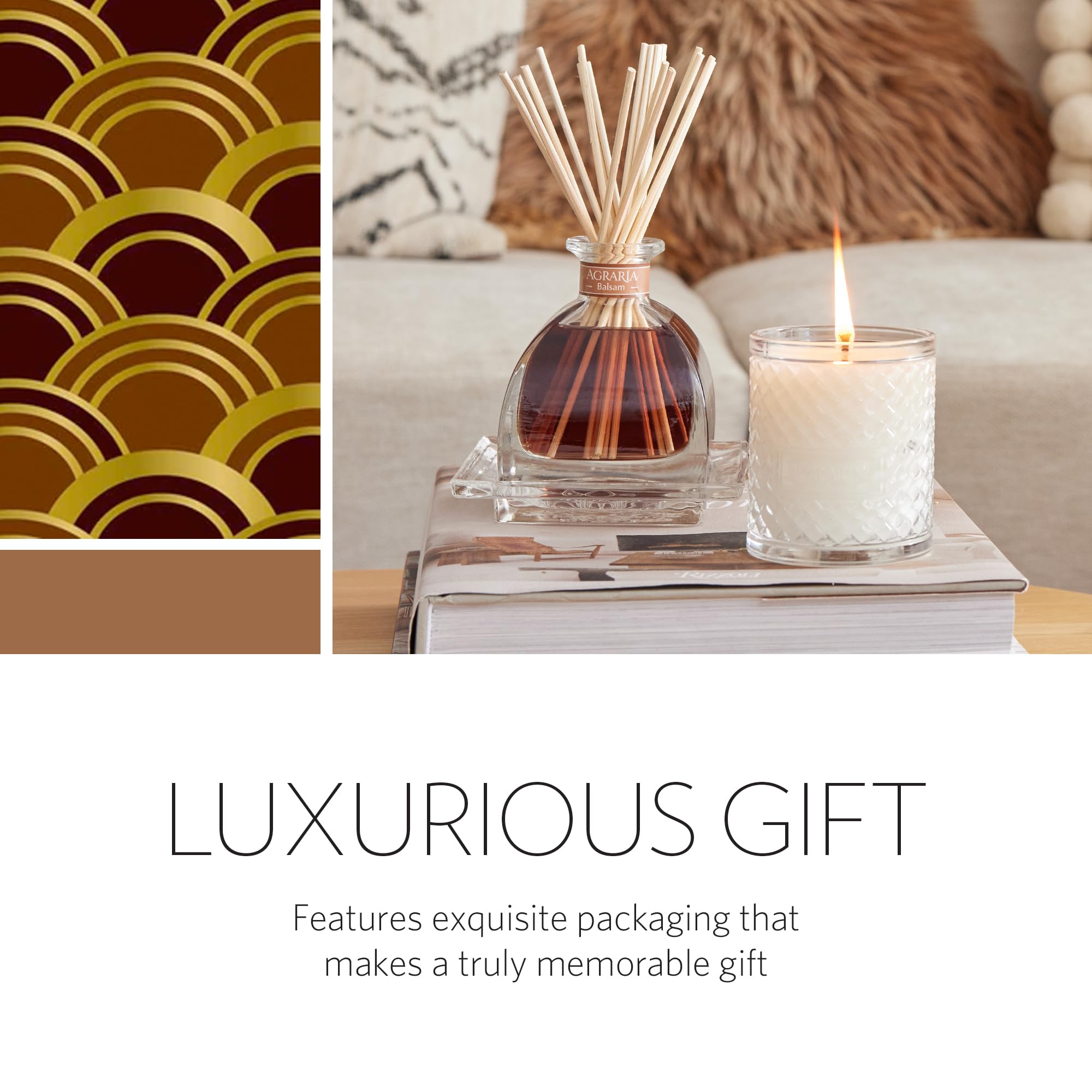 AGRARIA Premium Scented Soy Wax Candles - Vegan, Long-Lasting Home Fragrance (7oz) | Perfect for Relaxation, Romantic Dinners & Spa-Like Atmosphere