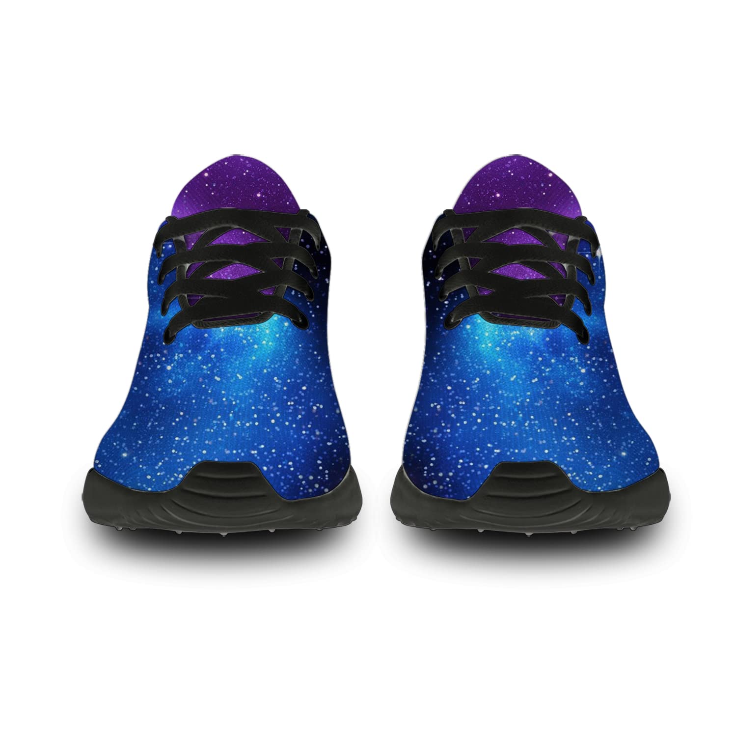 Unisex Galaxy Print Running Shoes - Women & Men's Athletic Sneakers for Walking, Tennis, Gym - Blue Purple Universe Design - Size 3.5 Men/5.5 Women - Perfect for Sports, Casual Wear & Cosmic-Themed Gifts